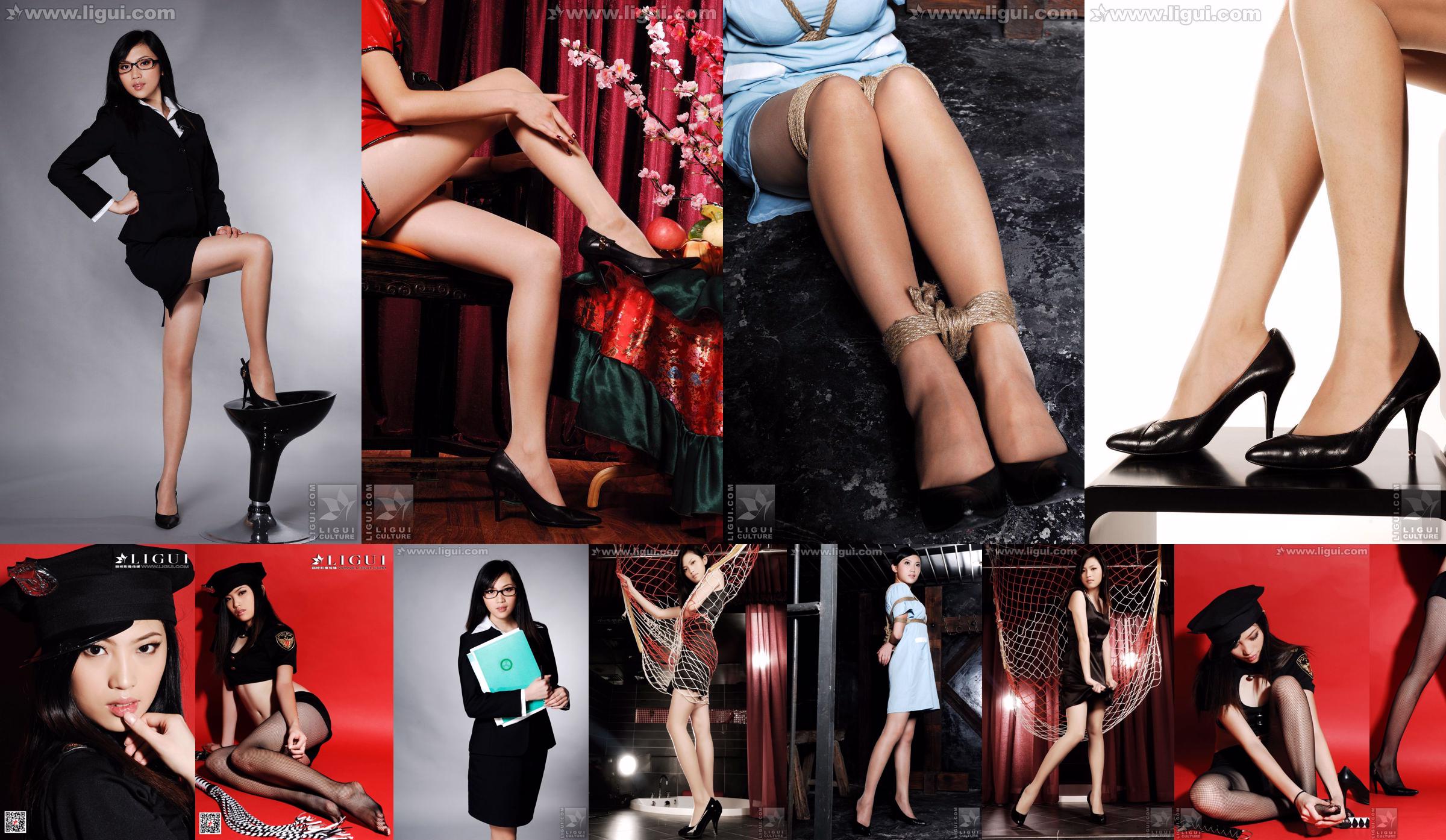 Model Links Links "Sexy meisje met rode achtergrond" [Ligui Meishu LiGui] Foto van mooie benen en jade voeten No.9a7757 Pagina 3
