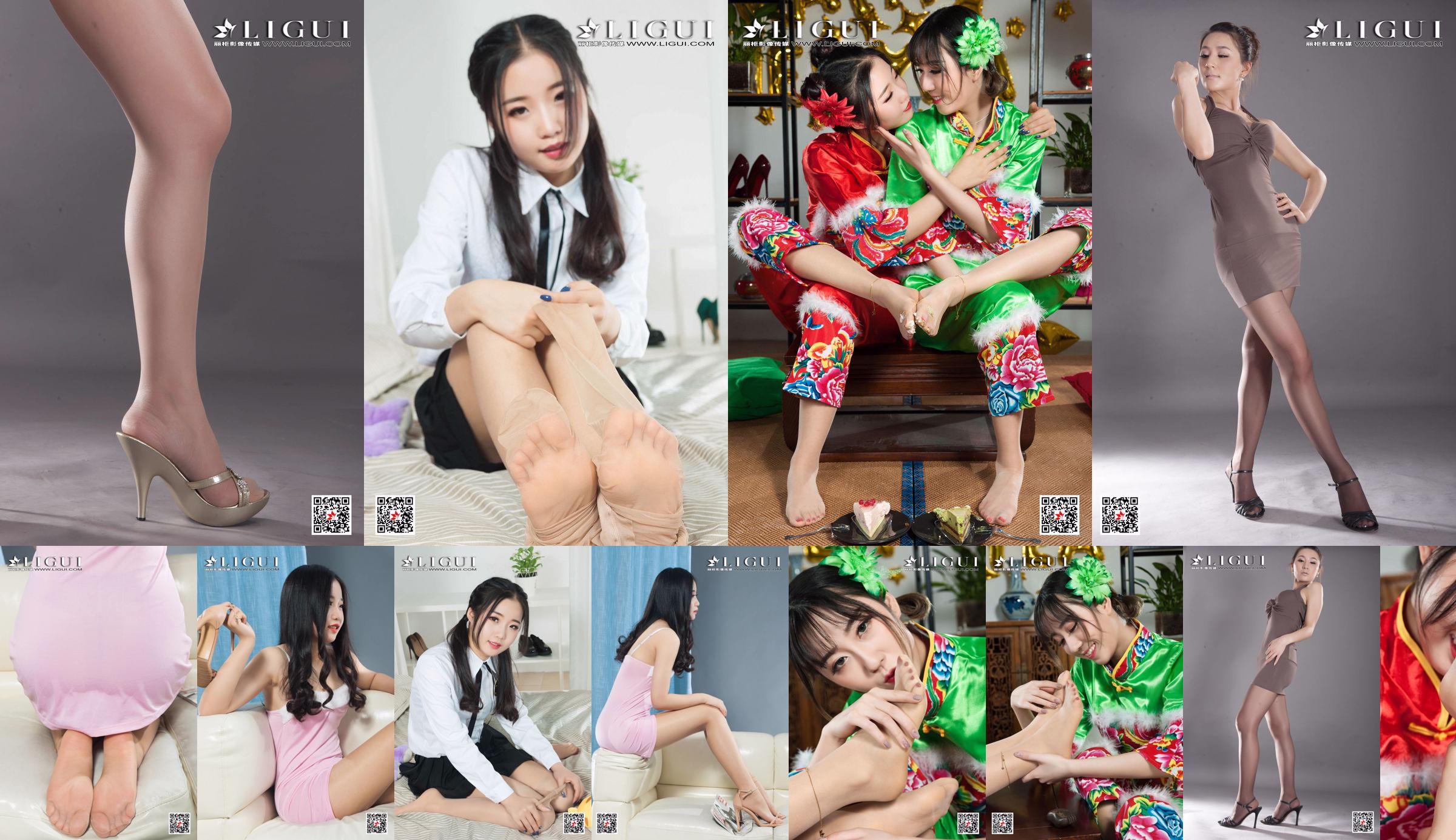 Yuanyuan & Yumei "New Year's Silk Foot Welfare" [丽柜 Ligui] Internet Beauty No.857d02 หน้า 1