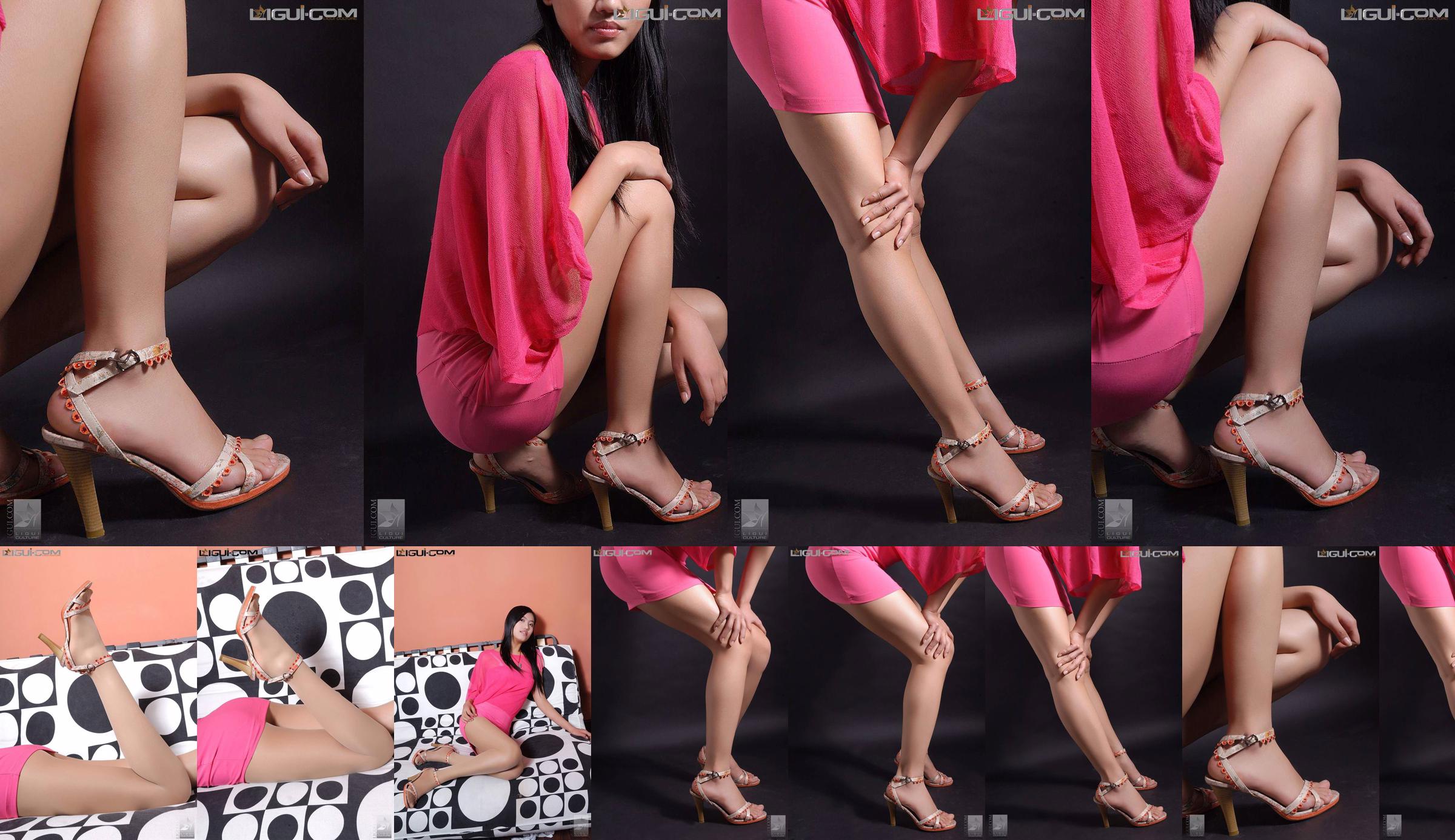 Model Jiang Na "Zwart-wit met geometrie" [丽 柜 LiGui] Zijden voetfoto No.87385e Pagina 13