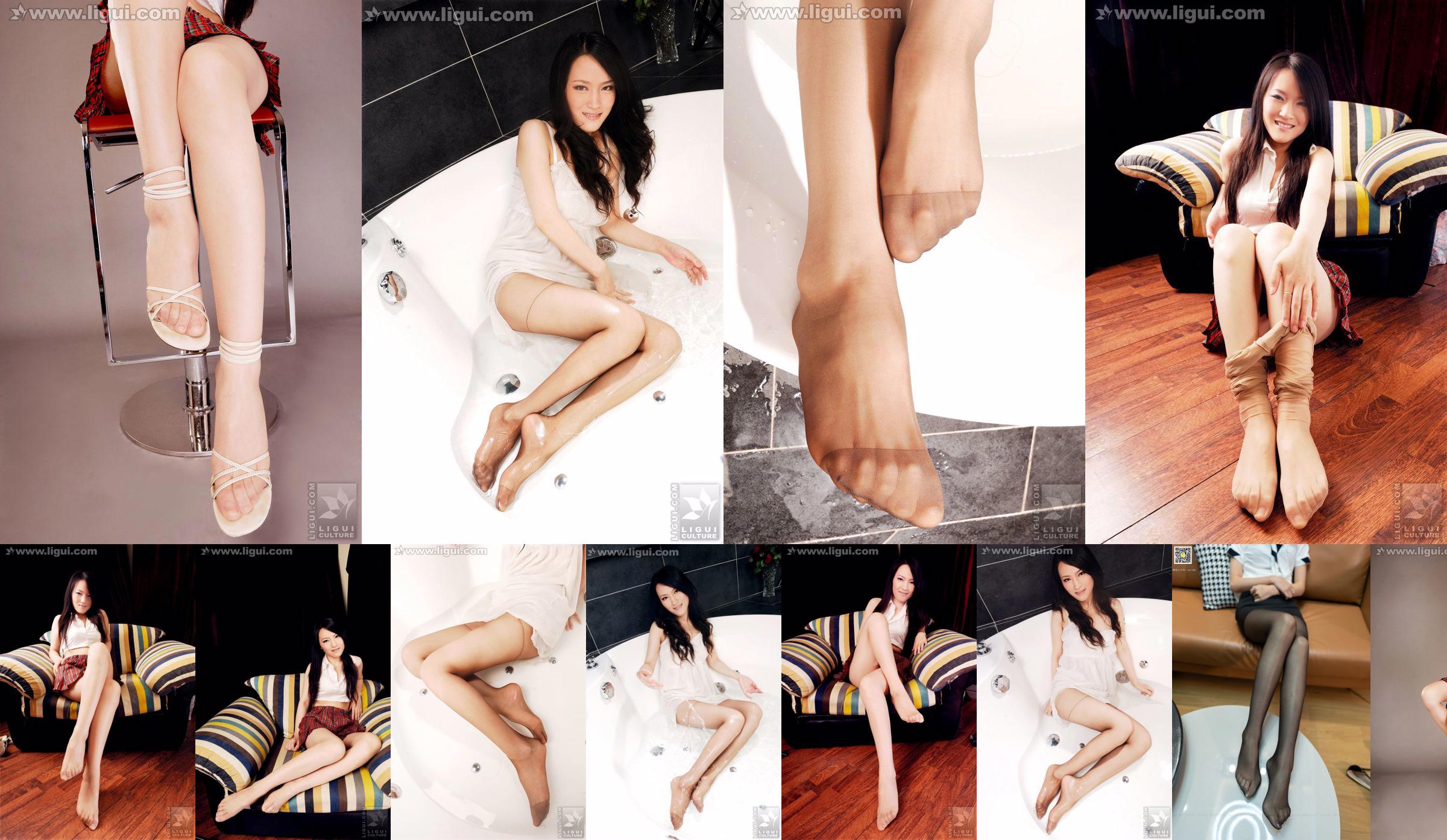 นางแบบเหวินถิง "เท้าที่สวยงามและบริสุทธิ์" [丽 G LiGui] Silk Foot Photo Picture No.2d7a2f หน้า 7