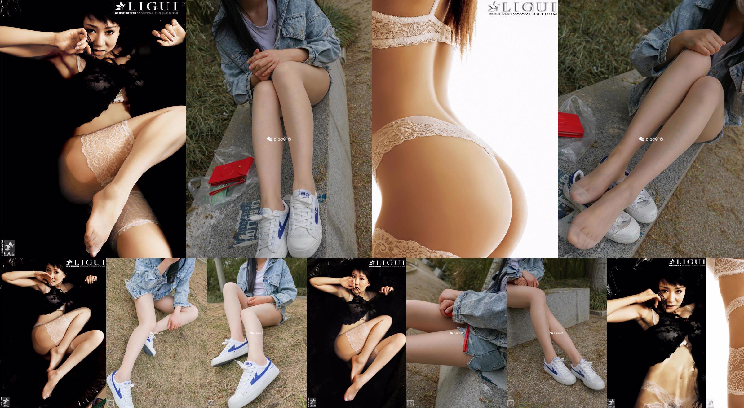 [丽 柜 贵 足 LiGui] Modelo Mengmeng "Atordoador de rendas" Foto de belas pernas e pés de seda No.611ee8 Página 2