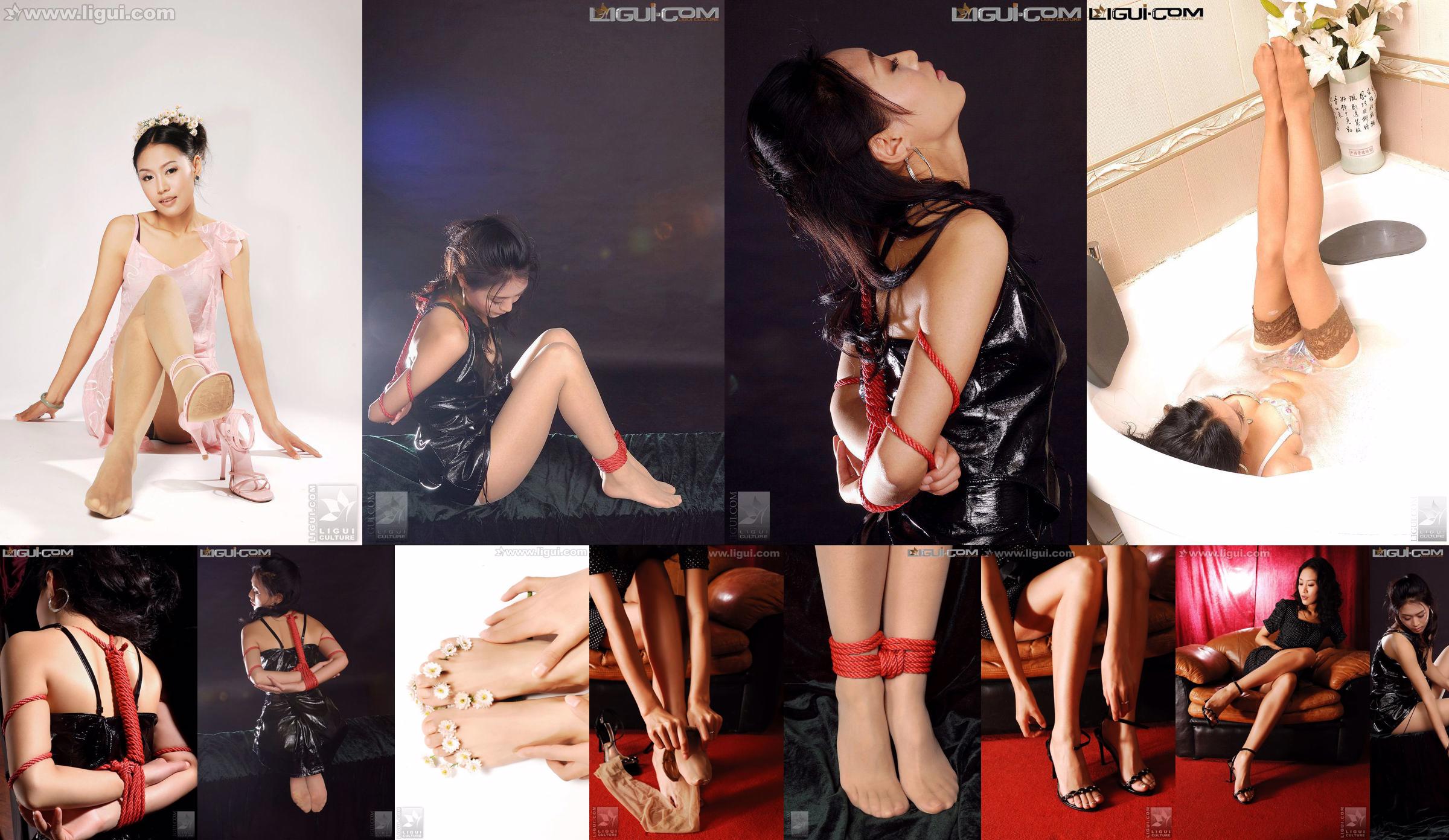 [丽柜美束LiGui] Model Kaimi "Meat Stockings Shackled and Bundled" Silk Foot Photo Picture No.cc4aa9 Page 1