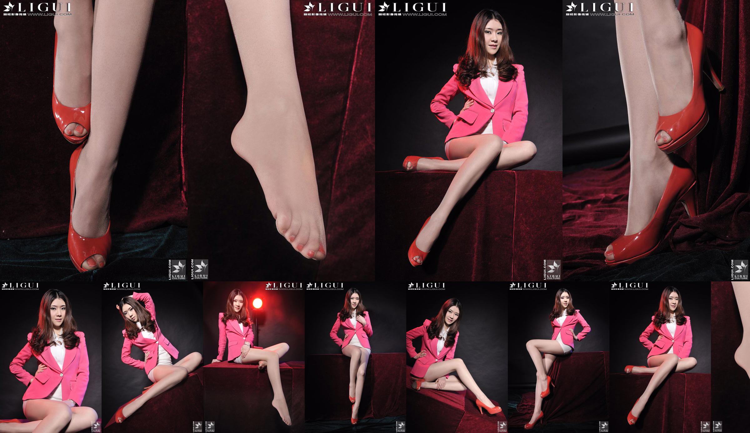นางแบบ Chenchen "สาวส้นสูงสีแดง" [丽柜 LiGui] รูปถ่ายขาสวยและเท้าหยก No.843bba หน้า 1