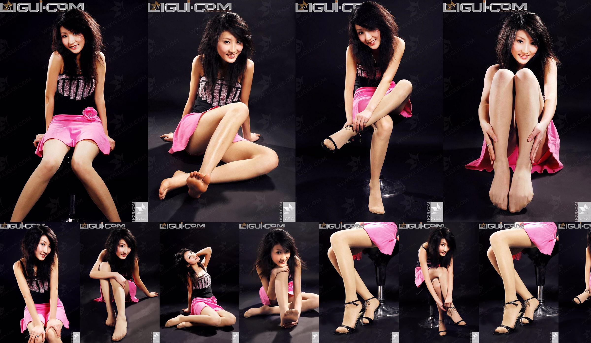 Model Chen Jiaqi "Jatuh Rok Pakaian Merah Muda" Gambar Foto Kaki Sutra [丽 柜 LiGui] No.3561d0 Halaman 17